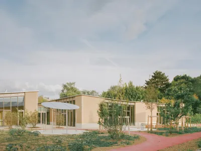 Pôle enfance et sportif du Parc des Loges à Évry-Courcouronnes - HEMAA Architectes (2025)